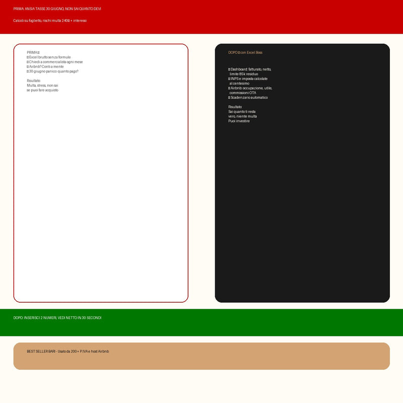 Excel Boss Forfettario + Airbnb Manager 2026
