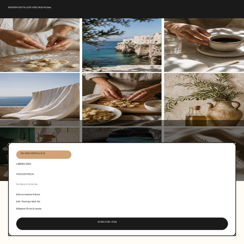 LIBRERIA 200 Video Faceless Puglia per Reels e TikTok Ads